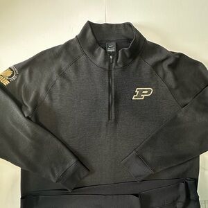 Nike Dri-fit Dark Gray‎ Purdue Athletics 1/4 Zip Long Sleeve Pullover Mens XXL